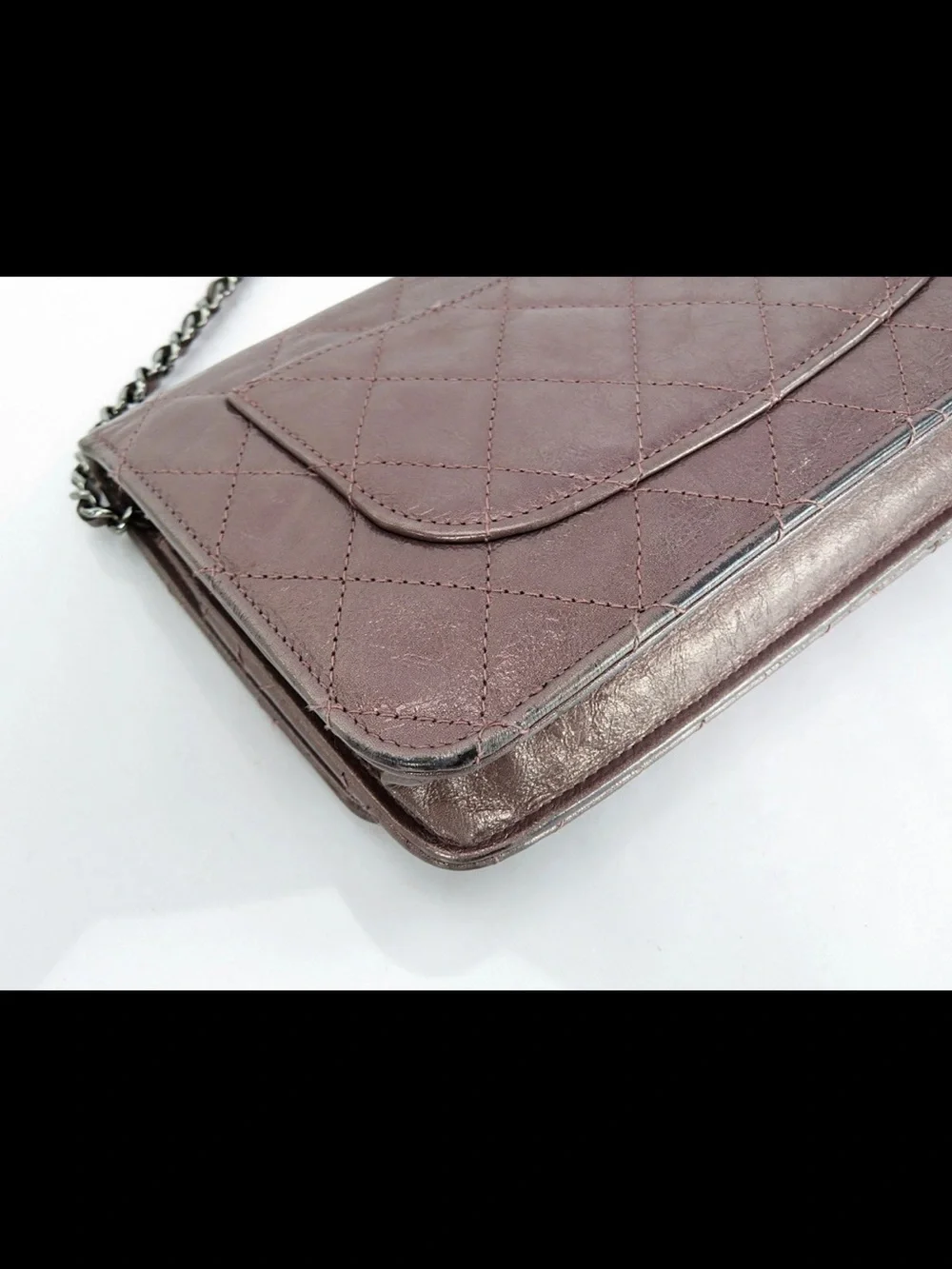 CHANEL Quilted Metallic Rose Pink Chain Crossbody Bag